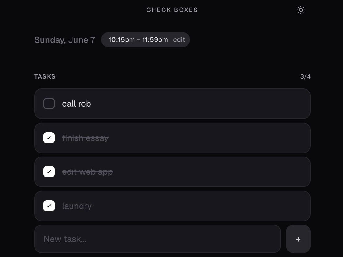 Check Boxes app